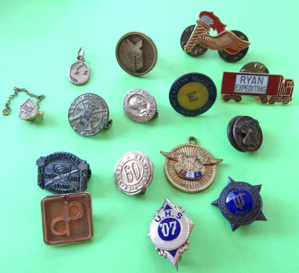 Vintage Pins and More Lot UHS 1907 FOE NRA Typist 