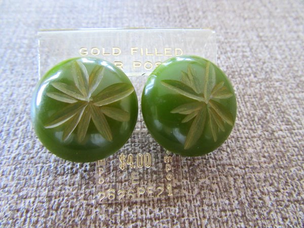  Bakelite Pierced Earrings Never Worn Vintage Jewelry