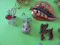 Vintage Pin Lot Copper Pearl Rhinestone Butterfly Lamb Scatter Pins Pineapple Rabbit Figural