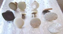 Victorian Mother of Pearl Cufflinks Odds and Ends Lot