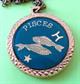 Vintage Pisces Necklace  Reverse 1776 Faux Liberty Coin Back March Birthday 