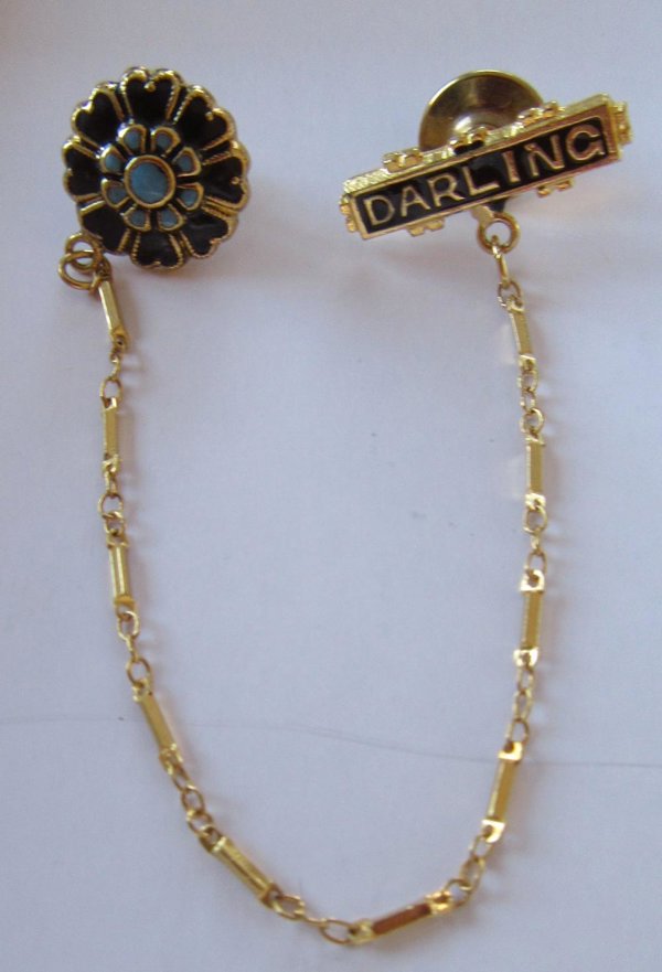 Vintage " Darling " Chatelain Pin 