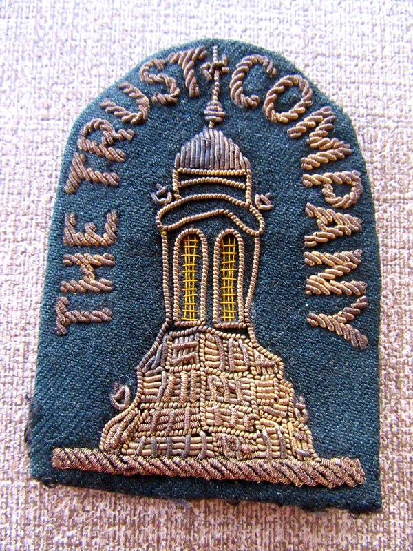 Vintage Union And New Haven Trust Bank Employee Patch Connecticut Memorabilia 