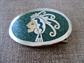 Vintage Mayan Style Belt Buckle For Repurposing Turquoise and Brass Inlay Mexico  Destash Upcycle
