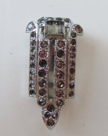 Art Deco Rhinestone Dress Clip Coro Signed Vintage Jewelry 