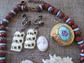 Vintage Jewelry Lot Glass Necklace Locket Earrings Mother of Pearl Victorian Pin Sterling WWII Army Navy Award E PIN