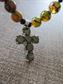 Genuine Dragon Agate Stone Necklace With Gemstone? Cross Pendant Religious Christian Catholic