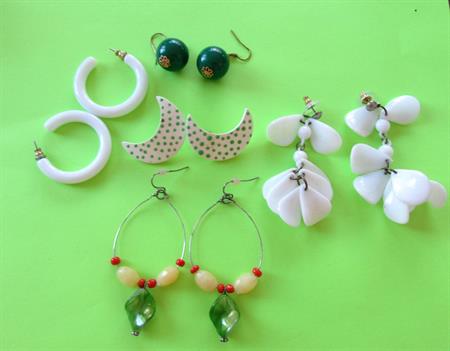 Vintage Earrings Lot Tropical Summer Mod Vintage Costume Jewelry