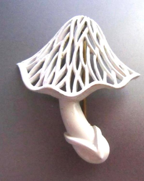 Vintage Crown Trifari Mushroom Pin Signed Jewelry