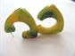 Vintage Bakelite Pierced Earrings Yellow with Swirls Costume Jewelry