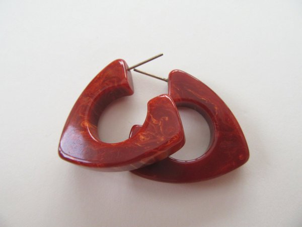 Vintage Bakelite Pierced Earrings Salsa 