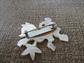 Vintage 1960's Carved Mother of Pearl Astrology Pins Never Worn  Old Stock Your Choice Zodiac Costume Jewelry