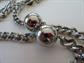 Vintage Chrome and Smokey Rhinestone Heart Chain Necklace Costume Jewelry