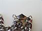 Vintage Chrome and Smokey Rhinestone Heart Chain Necklace Costume Jewelry