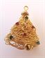 Vintage Spaghetti Wire Christmas Bell Pin Costume Jewelry Holiday 
