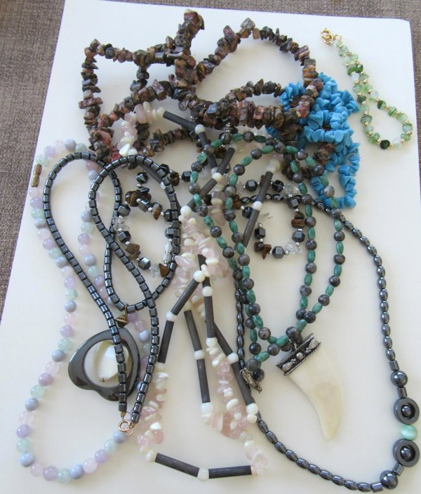 Big Gemstone Necklaces Lot Jewelry Making Destash