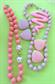 Vintage 1980's Pink and Purple Jewelry Lot choker Necklaces Clip Earrings Easter Colors