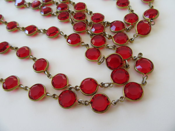 Vintage Faceted Red Lucite Necklaces 