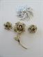 Sarah Coventry  Rhinestone Flower Pin and Earrings Set Plus Bonus Pin Costume Jewelry