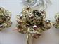 Sarah Coventry  Rhinestone Flower Pin and Earrings Set Plus Bonus Pin Costume Jewelry