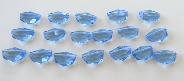 Vintage 1920's  Blue Glass Drilled Beads Jewelry Making Supplies