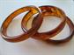 Vintage Bakelite Bangle Bracelets Trio GORGEOUS Iced Tea Swirls! Costume Jewelry