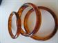 Vintage Bakelite Bangle Bracelets Trio GORGEOUS Iced Tea Swirls! Costume Jewelry