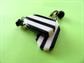 Vintage Mod 1960's Striped Lucite Clip Earrings Black and White '60's Accessories Costume Jewelry