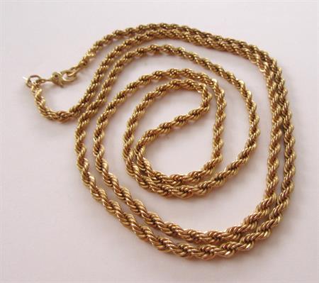 Vintage Monet Gold Tone Rope Chain Necklace 30
