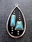 Mid Century  Faux Turquoise LARGE Pendant Vintage Jewelry