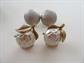 Vintage Sarah Coventry Faux Pearl Apple Clip Earrings Trifari Silver Tone Free Pair Signed Jewelry