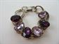 Vintage Big Purple Rhinestone Bracelet Costume Jewelry 7 1/4