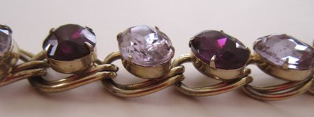 Vintage Purple Rhinestone Bracelet For Smaller Wrist