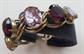 Vintage Big Purple Rhinestone Bracelet Costume Jewelry 7 1/4