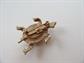 Vintage Tortoise Pin Green Onyx Genuine Stone Turtle Figural Costume Jewelry
