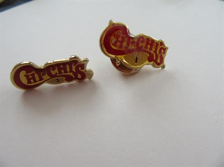 Two Vintage Chi Chis Restaurant Pins Collectibles