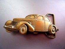 Vintage Brass Car Belt Buckle BBB 1970's