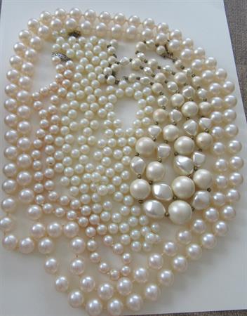 Vintage Faux Pearl Necklaces Lot Costume Jewelry