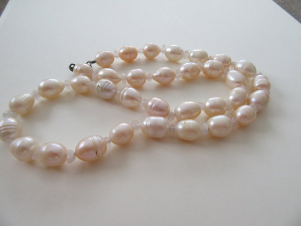 Genuine Freshwater Pearls Necklace Sterling Clasp Fine Jewelry