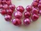 Vintage 1950's Pink Multi Strand Necklace Earrings Set '50's Accessories