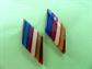 Vintage 1980's Lucite Striped Pierced Earrings Lea Stein?  Costume Jewelry