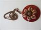 Vintage Mid Century Coper Sunflower Pendant Necklace Costume Jewelry