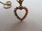 1980's Gemstone Gilt Sterling Heart Pendant 1/20th 12K Gold Filled Chain Bonus Heart Pendant Safe Travel Jewelry