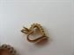 1980's Gemstone Gilt Sterling Heart Pendant 1/20th 12K Gold Filled Chain Bonus Heart Pendant Safe Travel Jewelry