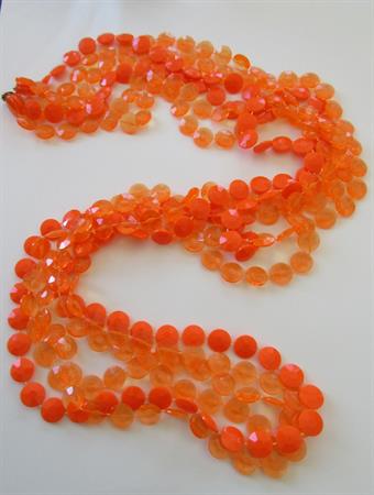 Vintage Mod 1960's Orange Necklace Costume Jewelry '60's Accessories