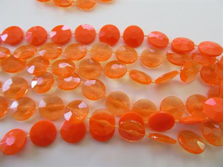 Vintage Mod Orange Necklace 1960's Jewelry