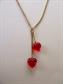 Red Lucite Hearts Novelty Necklace 16