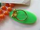 Vintage Mod Jewelry Lot Orange and Neon Green Necklace Pierced Earrings Scarf Clip '60's Acccessories