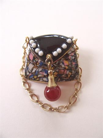Jewelry 10 Cynthia Chuang Purse Pocketbook Pin Figural Signed Jewelry