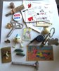 Vintage Junk Drawer Lot Cracker Jack Dragnet Whistle Risque Cards and More